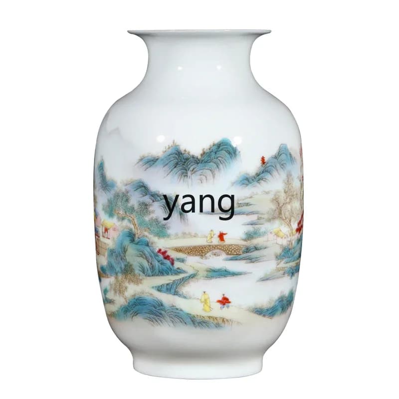 LH   flower arrangement vase craft porcelain ornament, home living room dining table ceramic vase decoration