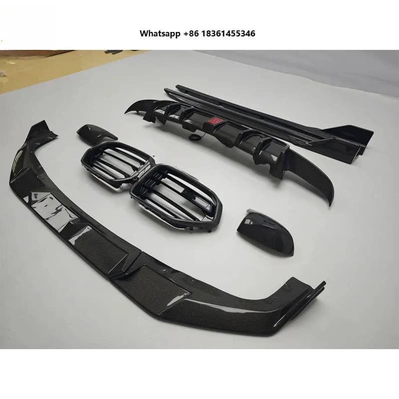 For F95 LCI WET Carbon Body Kit Front Lip Side Skirts Rear Diffuser Girlle Mirror Cover DurablePremium Car Accessories