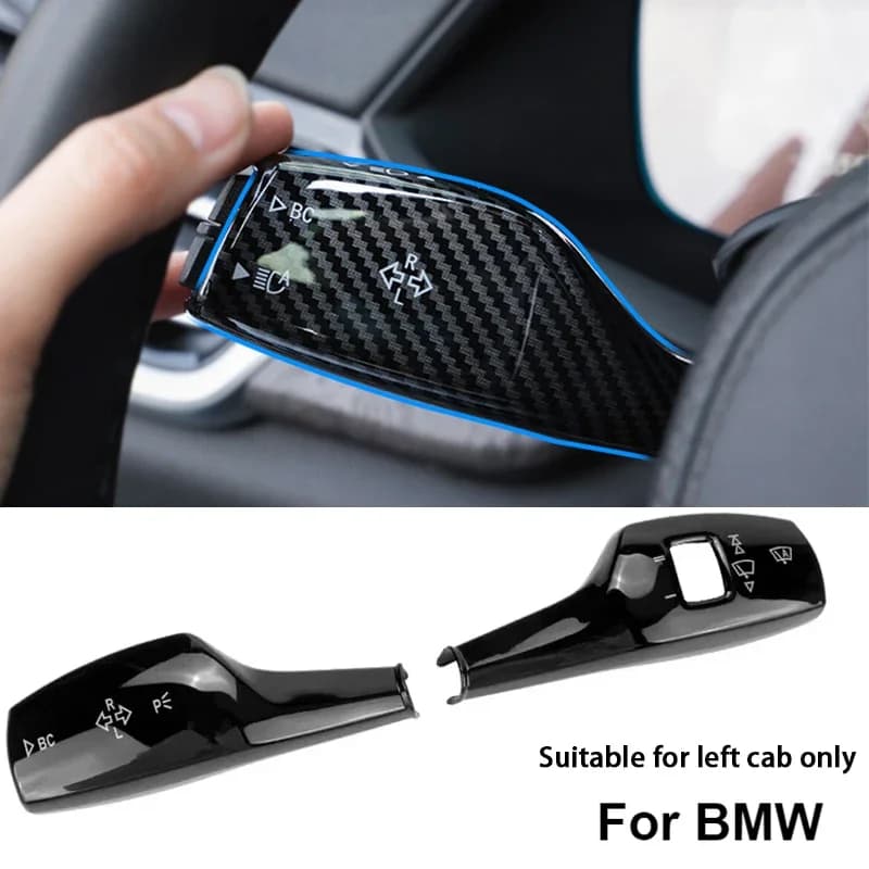 For BMW 1 3 5 6 7 Series GT F30 F35 F20 F21 F10 F11 F07 F01 F02 Gloss Black Car Turn Signal Windshield Wiper Lever Switch Cover
