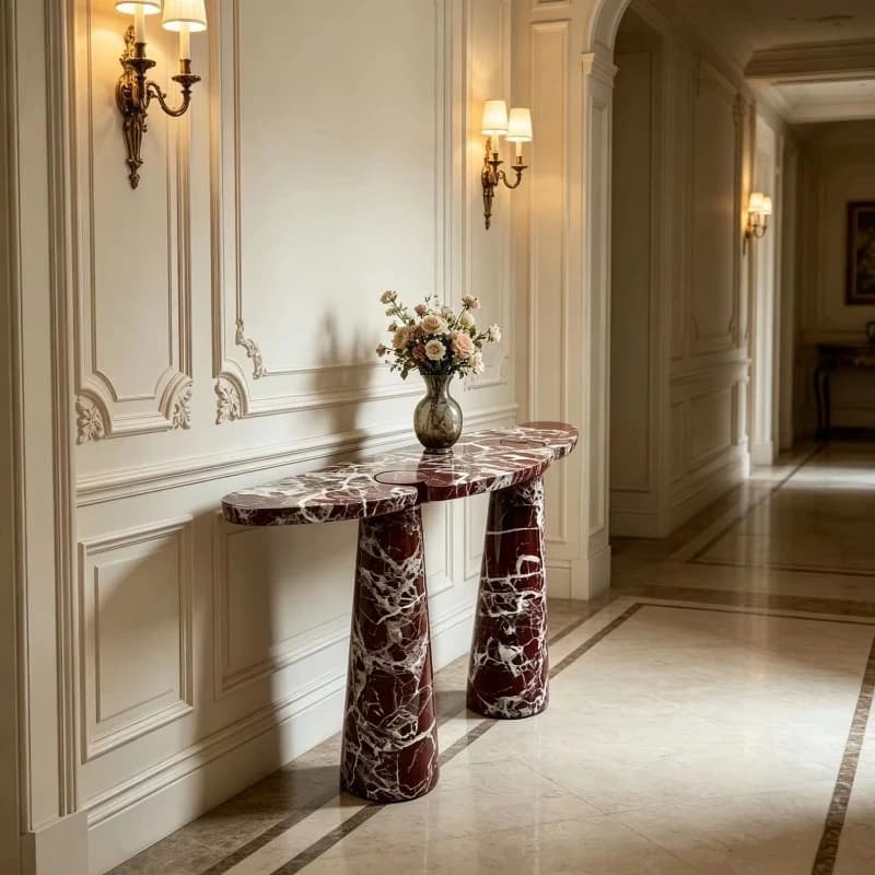 Design Modern Marble Durable Entrance Side Table Natural Stone Living Room Furniture