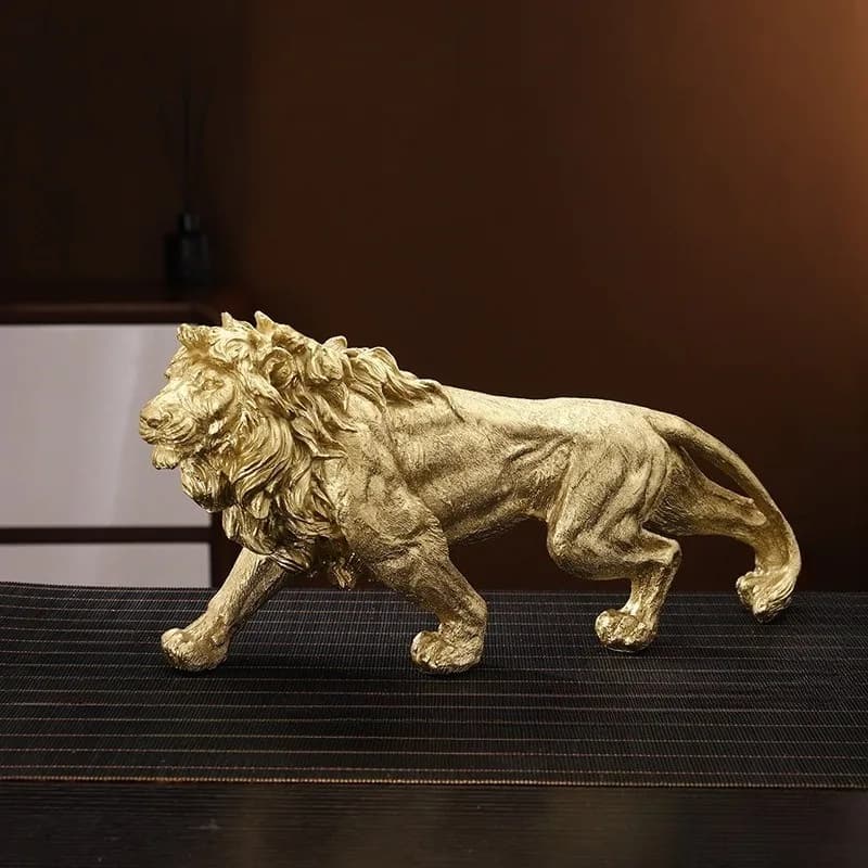 37CM Golden Lion King Decoration, Desktop Animal Statue Decoration Accessories, Living Room Home Decoration Accessories