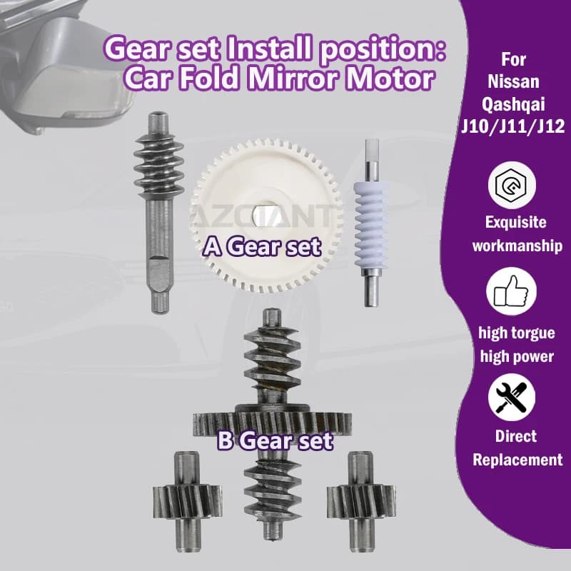 AZGIANT For  Nissan Qashqai J10/J11/J12 Car inner 50T 15/35T metal gear assembly of rear view mirror Engine motor parts repair