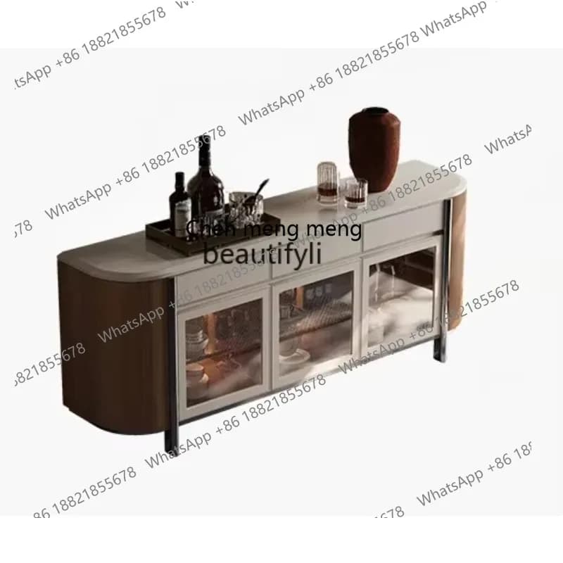 X  R Natural luxury stone dining side cabinet luxury villa light luxury modern simple locker designer entrance cabinet R
