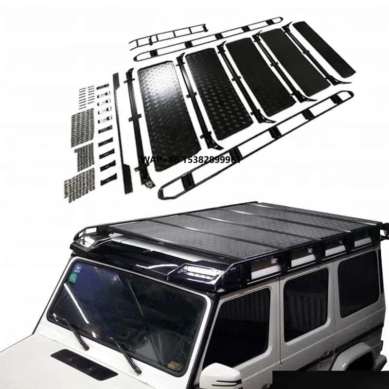 Suitable for G Class W463 1990~2018y Car Stainless Steel Cargo Carrier Roof Luggage Rack with Rear Ladder Without Sunroof