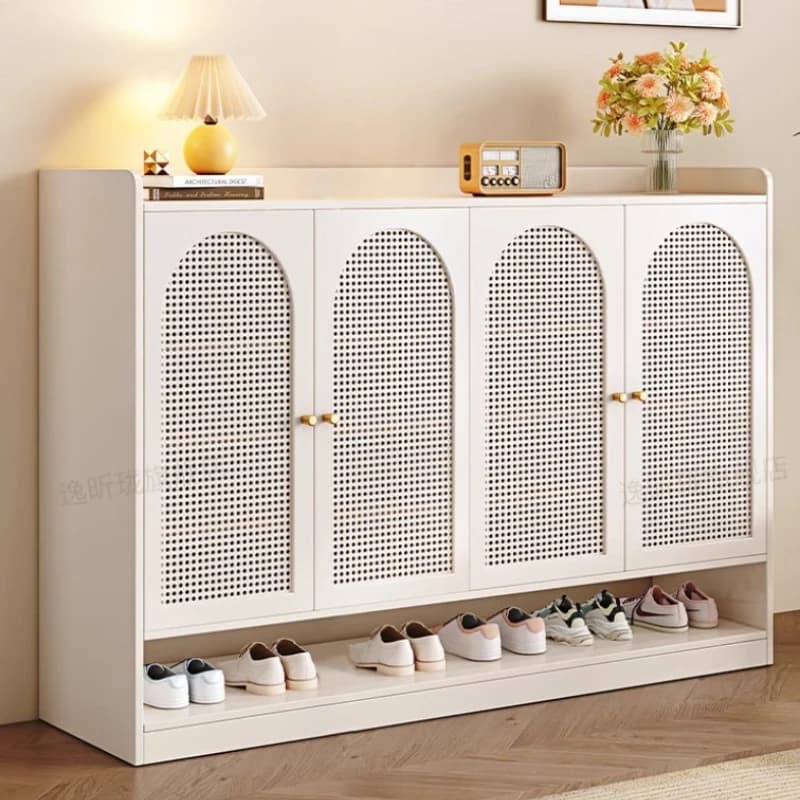 m Beutiful Strong Shoe Cabinet White Wood Design Balcony Storage Shoe Rack Space Saving Luxury Home Furniture m