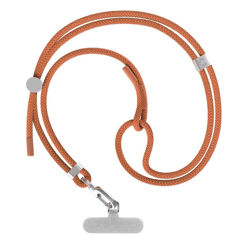 Orange Color Nylon Phone Charm Shoulder Belt Functional Phone Straps Long Lanyard Phone Hanging Chain
