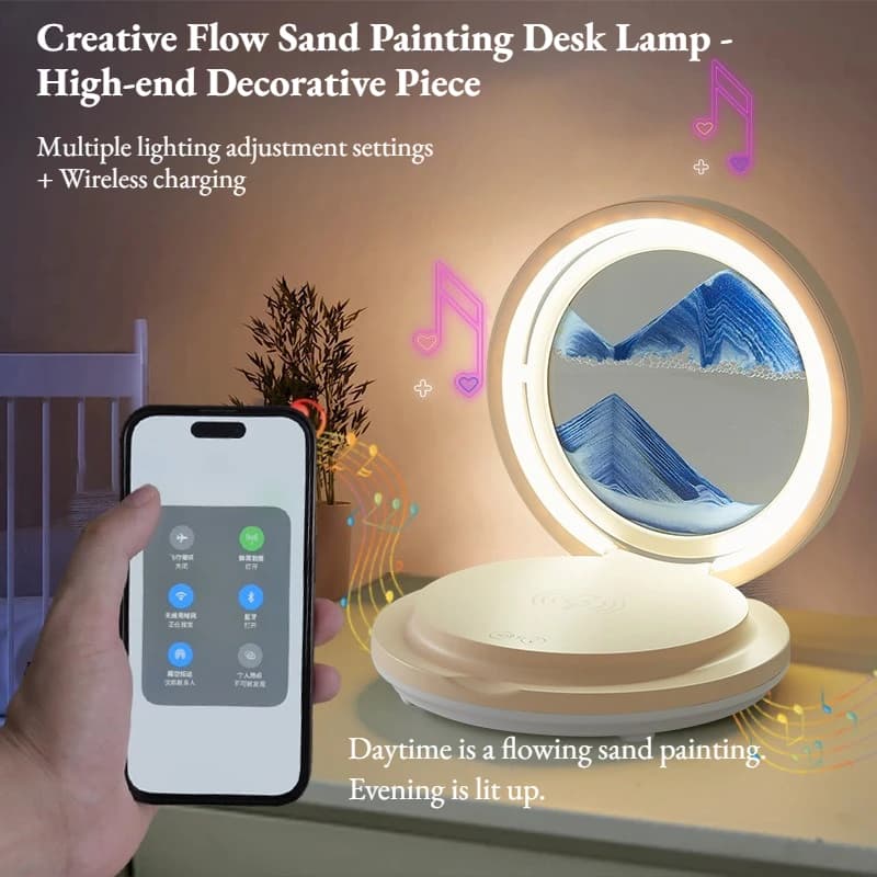 Creative Flow Sand Painting Light Emitting Decorative Piece Bed Headboard High-end Home Decoration Craft Birthday Gift