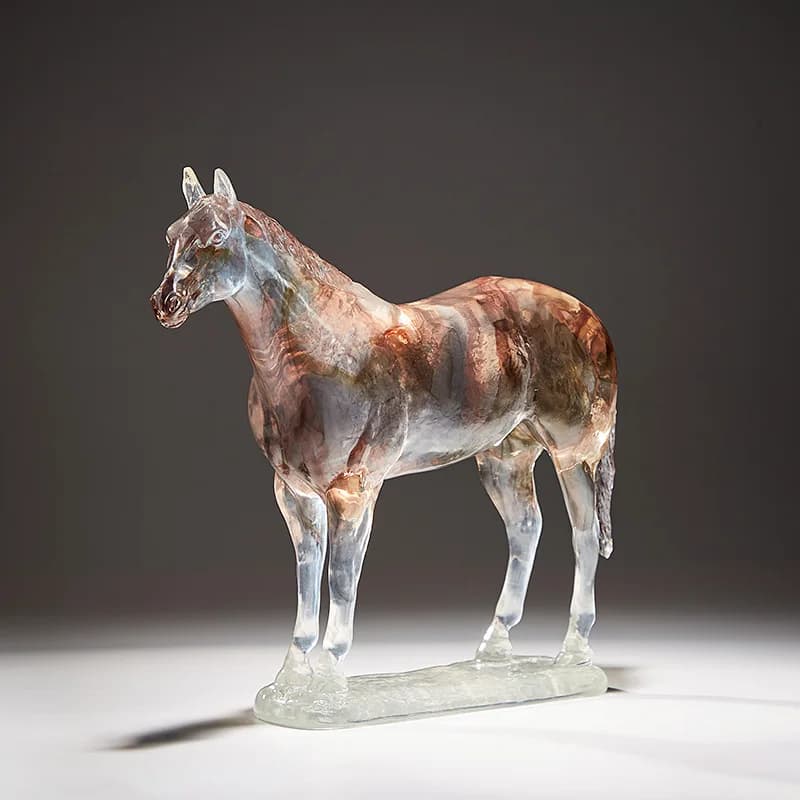 Light luxury high-end lucky horse ornament, living room office wine cabinet decoration, horse to success handicraft opening gift
