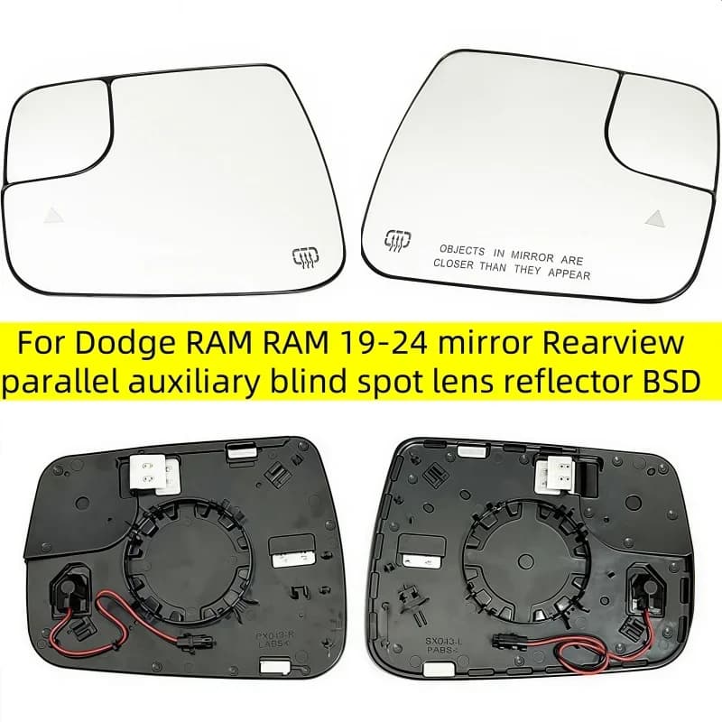 Car Blind Spot Heating Mirror for Dodge RAM 19-24 Rearview Mirror Parallel Auxiliary Blind Spot Lens Reflector BSD