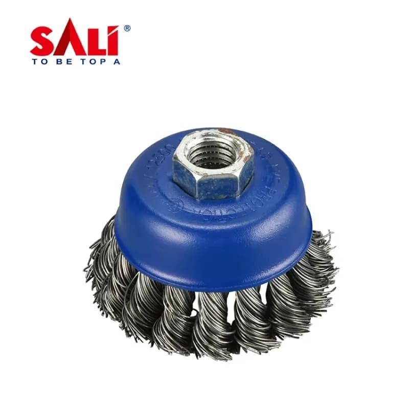 SALI 65mm 2.5Inch Rotary Brass Wire Wheel Cup Brush DIY Crimp Wheel for Polishing Customizable OEM Twisted Cup for Angle Grinder