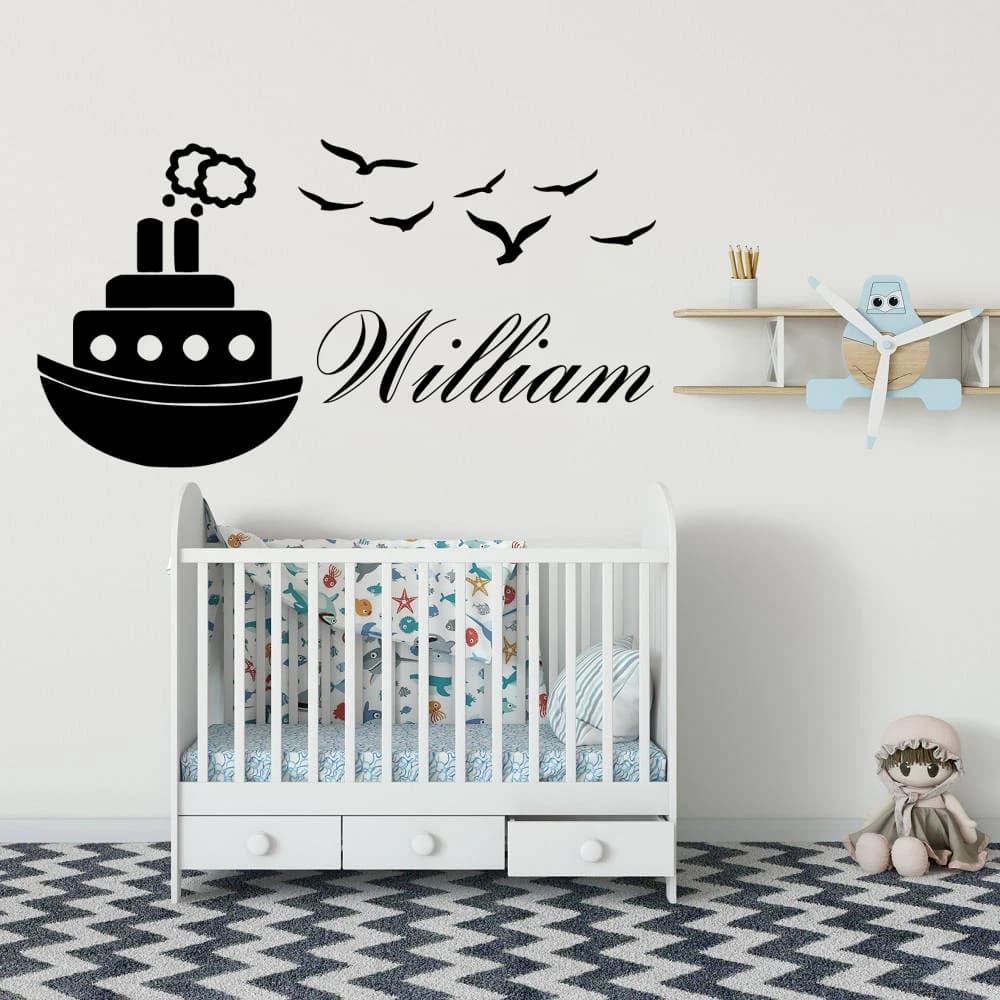 1 pc novel animals Customized Name Wall Art Decal Wall Stickers Pvc Material For Kids Rooms Decoration Vinyl Art Decal