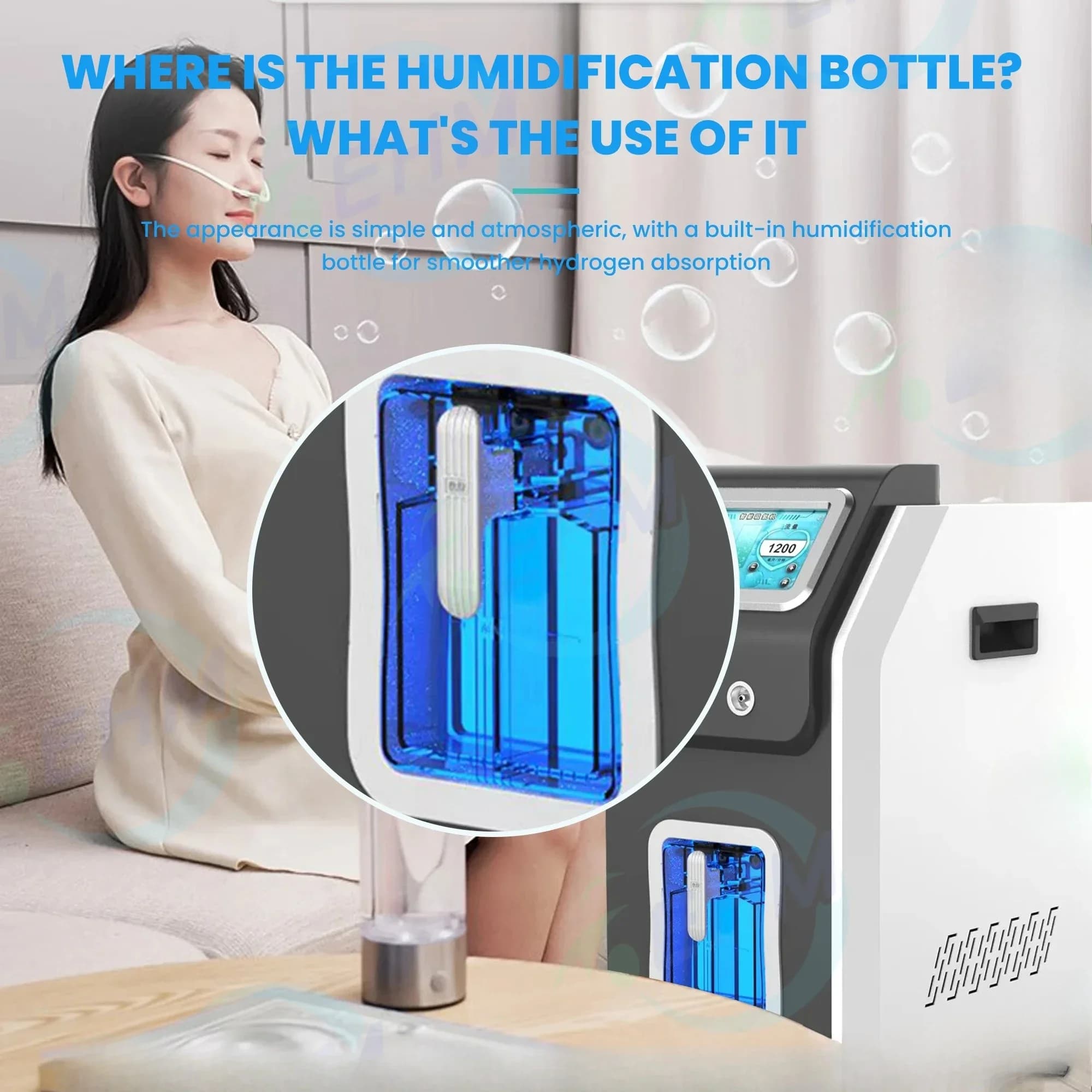 High Purity 99.99% Hydrogen Inhalation Machine 4500ML/MIN Low Noise With New Pump 3000 H+1500 O PEM Technology For Home Travel