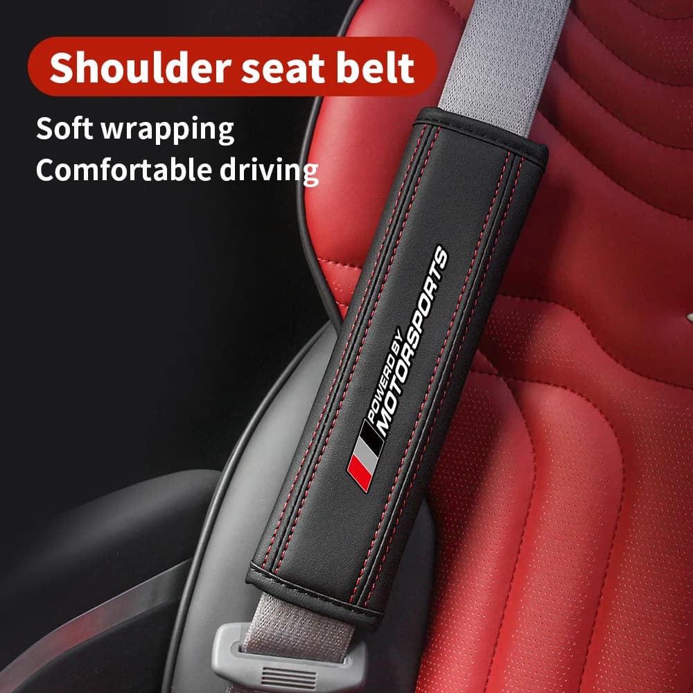 Tri Colors MOTORSPORTS Car Seat Belt Strap Protector Pads Seat Belt For Audi A1 A3 8P 8V A4 A5 A6 A7 A8 Q3 Q5 Q7 Q8 Sline TT