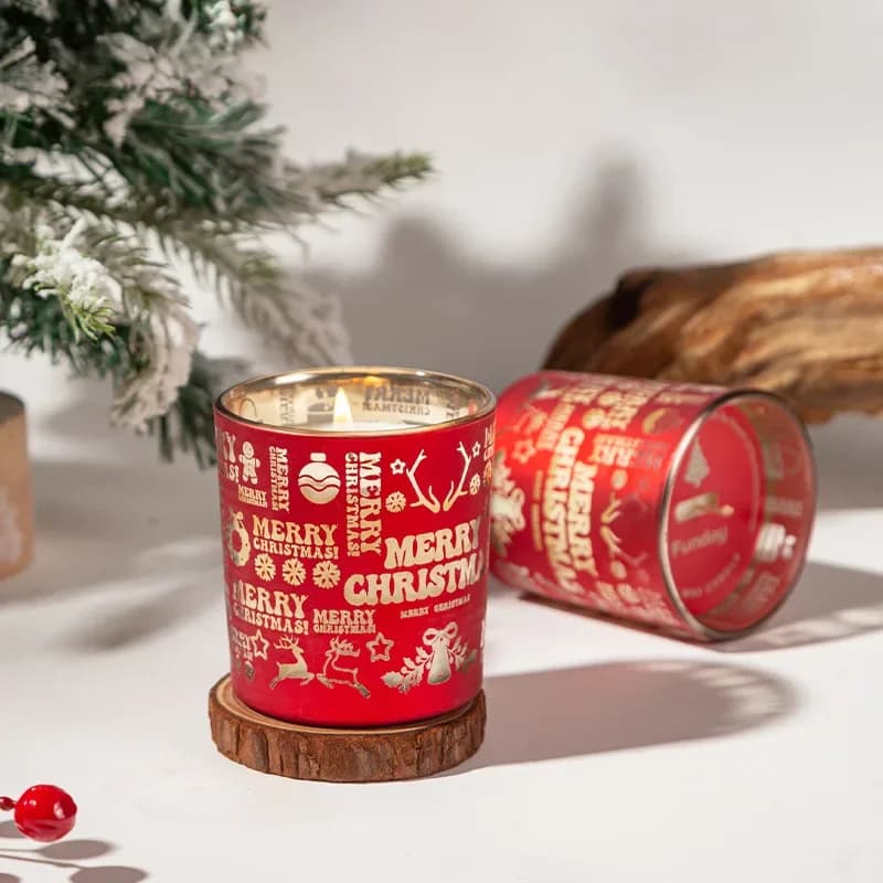 Christmas Day Incense Candles Festival Atmosphere Ornament Smokeless Soybean Hollow Candle Cups m