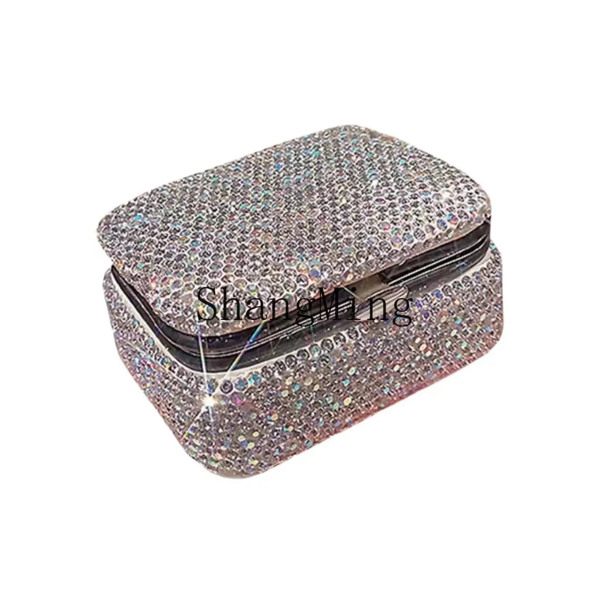 DSA Creative High-end Diamond-encrusted Small Jewelry Storage Box Jewelry Small Mirror Jewelry Storage Box