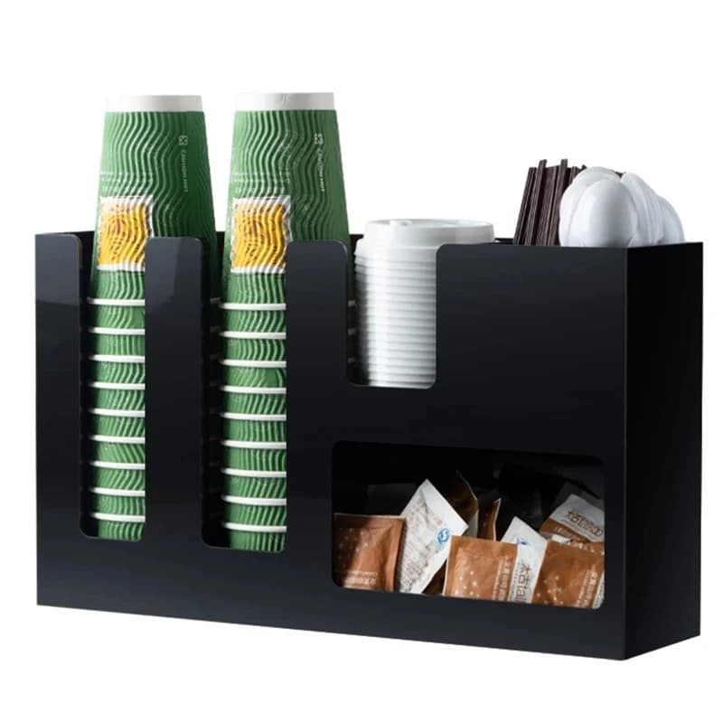 Acrylic Cup Holder Multi-compartment Cup Storage Rack Straw Storage Box Coffee Milk Tea Shop Cup Container Rack Home Decor