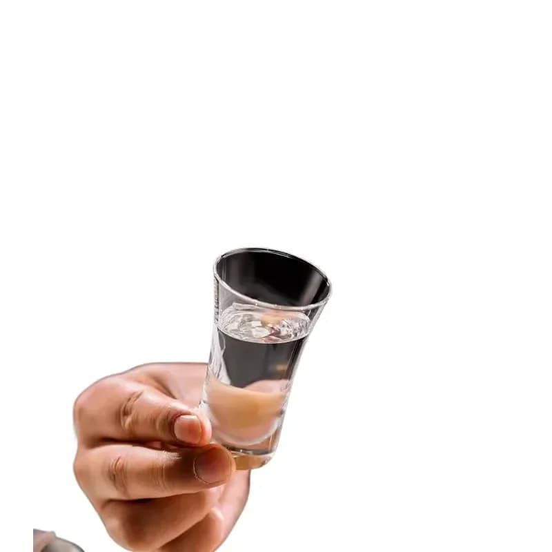 Crystal glass spirits cup household one mouth Baijiu tequila elastic cup set
