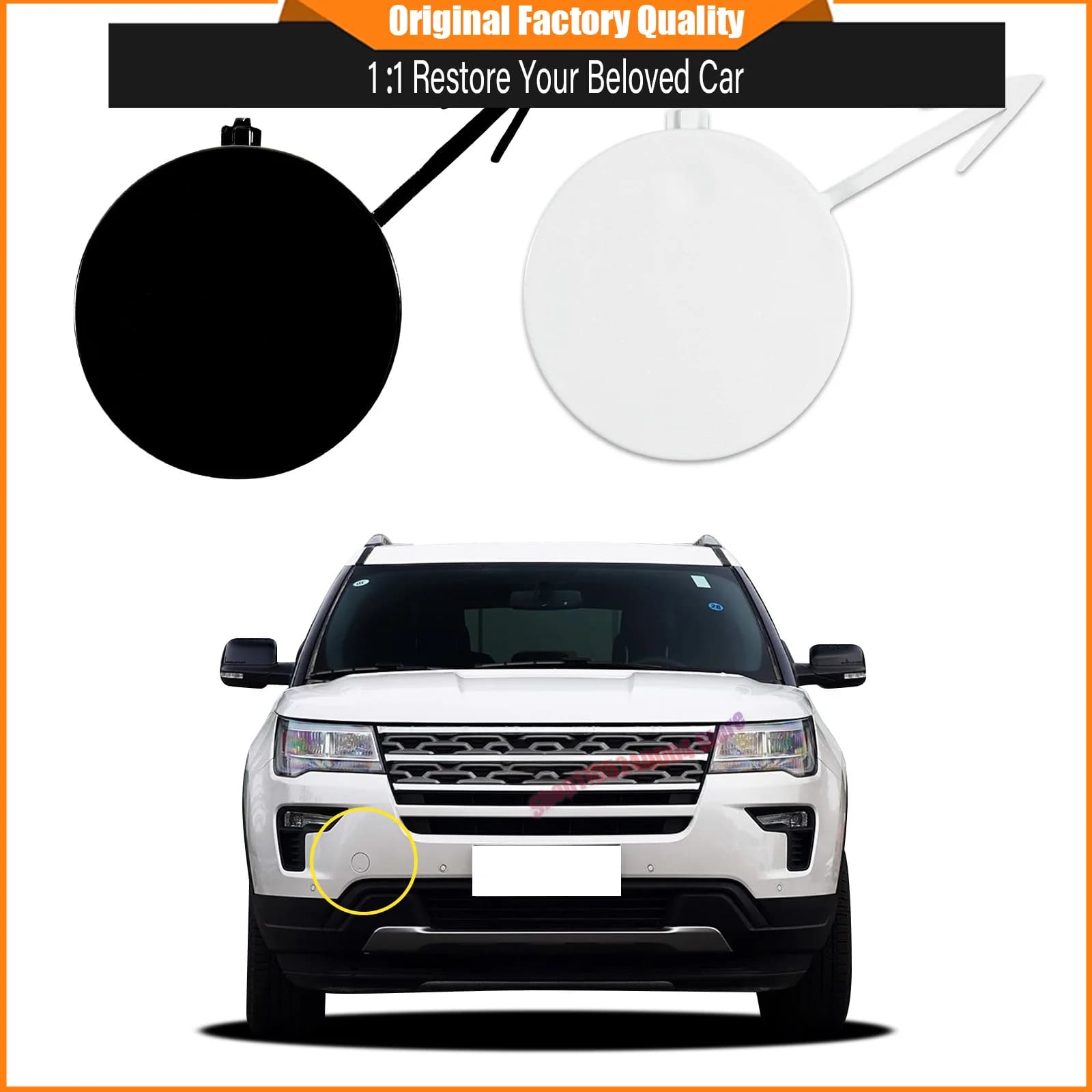 For Ford Explorer 2018 2019 Front Bumper Tow Hook Cover Genuine Towing Eye Cover Replacement OEM JB5Z-17A900-AB