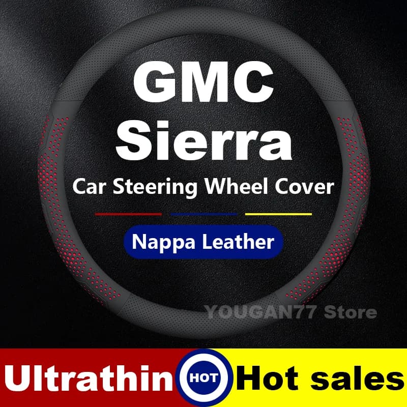 Leather Car Steering Wheel Cover For GMC Sierra Terrain 2019-2025 Covers For Covers Auto Interior GMC Terrain Accessories 2025