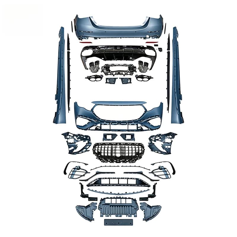 High Quality E53 Style PP Material Body Kit Front Bumper Rear Diffuser Side Skirts Unpainted Direct Fit Upgrade Fit For E Class
