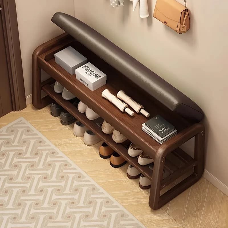 Disinfecting Wooden Shoe Shelf With Seat Hallway Bench Slippers Show Shoe Shelf Modern Vertical Gabinete Shoemakers Furniture