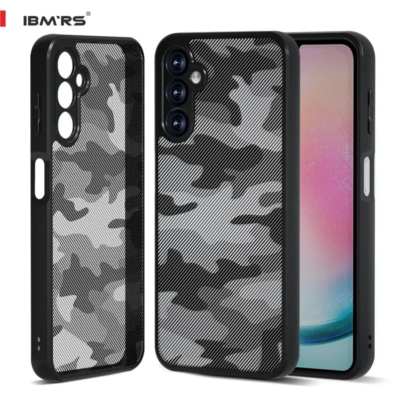 IBMRS for Samsung Galaxy A24 Camo Case, Shockproof Cover, PC+TPU Dual Layer Heavy Duty Armor