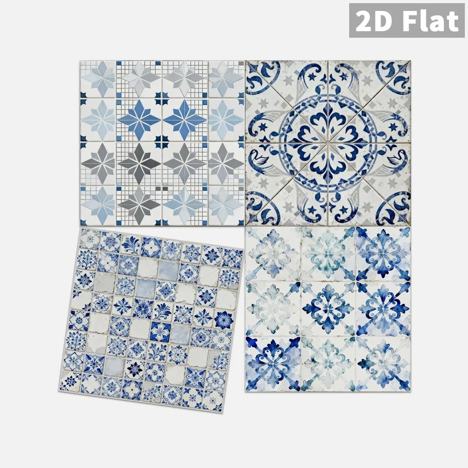 36Pcs Moroccan Tile Stickers, Removable Waterproof Self-Adhesive Wall Decals for Kitchen Bathroom Home Renovation