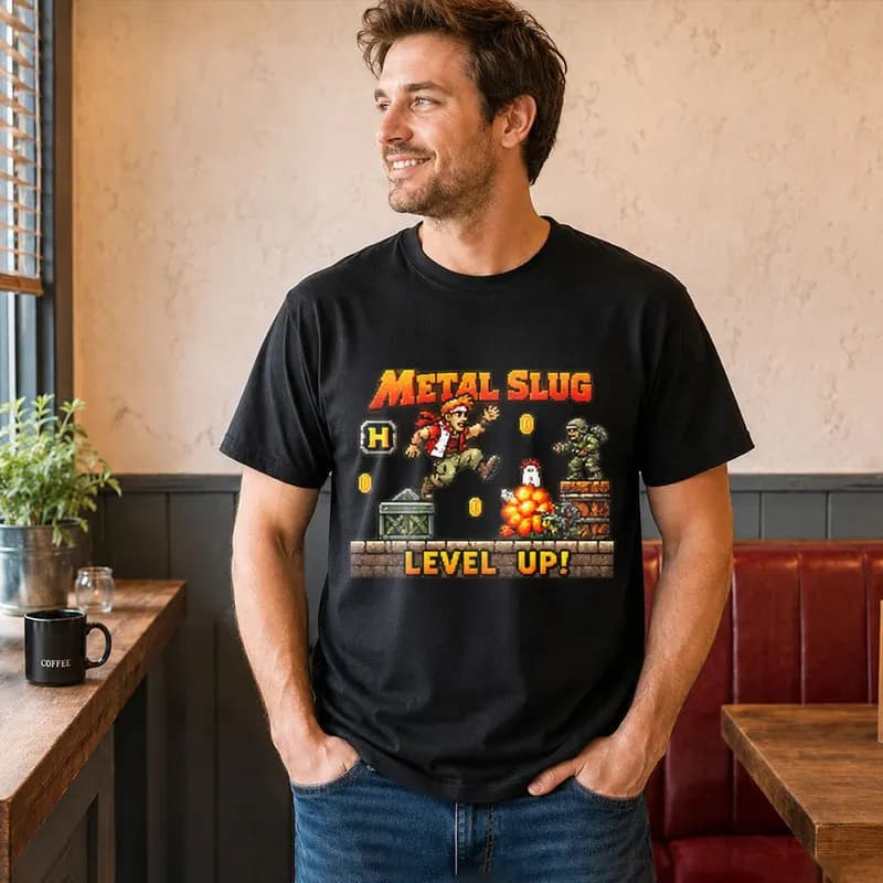 Retro Action Shooter Gaming Metal Slug Classic T Shirt 0812 Arcade Game Graphic Tee Unisex Short Sleeve Casual Streetwear Top