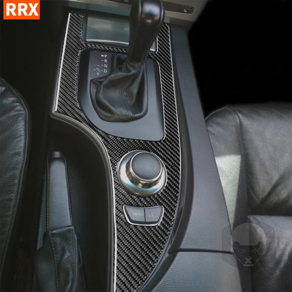 For BMW 5 Series E60 2004 2005 2006 2007 GearShift Box Gear Shift Panel Cover Trim Sticker Carbon Fiber Car Interior Accessories