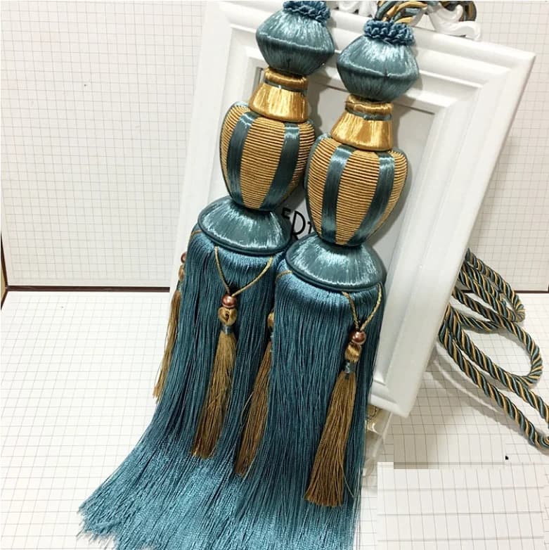 European Tassel Curtain Tieback Hanging Ball Pendant Curtain Decor Accessories Modern Tie Rope Curtains Holder