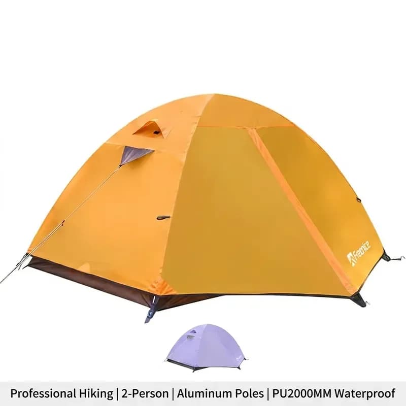 Four Seasons Hiking Tent Double-Layer Aluminum Alloy Lightweight Portable Rainproof Windproof 2000-3000mm Waterproof