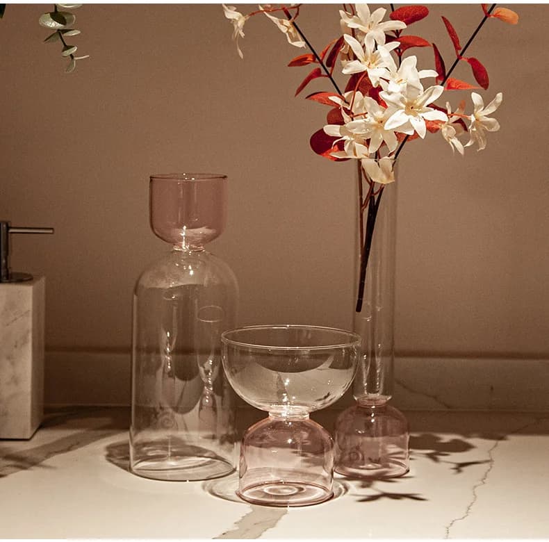 Pearl Glass Vase Nordic Minimalist Style Home Decorative Items for Flower Arrangement Living Room Decor Luxury Trend