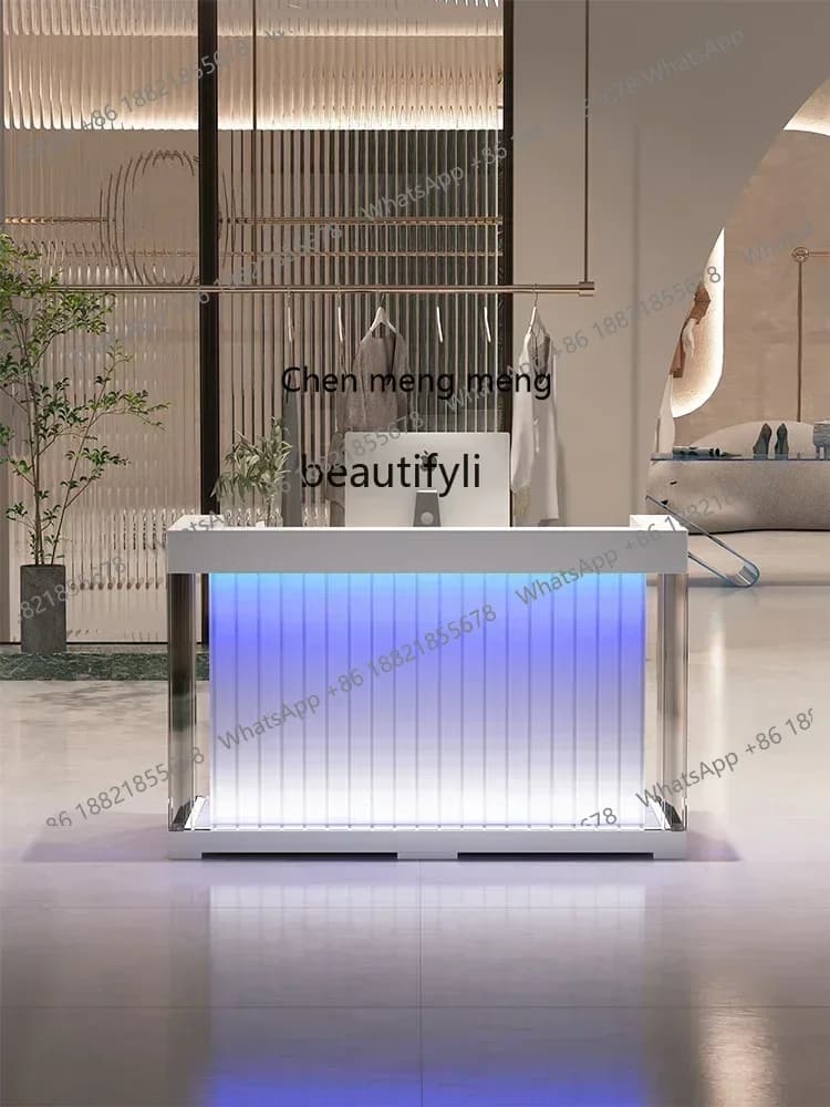 Y183FF cqySimple Modern Cashier Clothing Store Beauty Salon Bar Counter Shop Acrylic Reception Desk