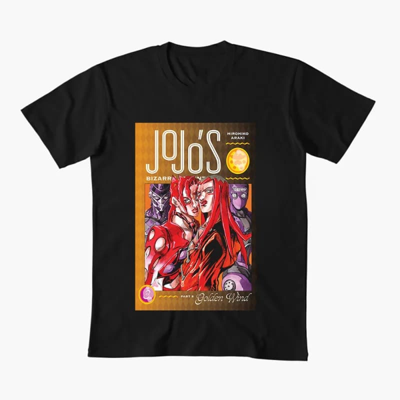 0413 JoJo's Bizarre Adventure Anime Gift t shirt 100% cotton printed Graphic Clothes Y2K clothing Cartoon Tee All size Tops