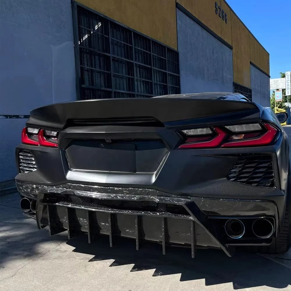 Wholesale Forged Carbon Fiber Rear Bumper Diffuser Fit 2019+ Chevrolet Corvette C8 Exterior Splitter Upgrade Parts