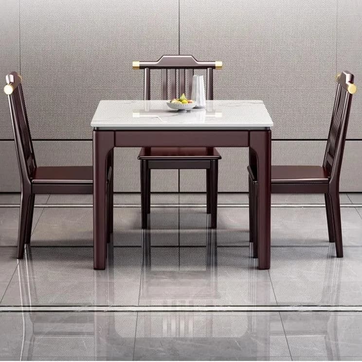 DSA Chinese-style sintered stone dining table and chair combination, simple solid wood small square table, home small apartment