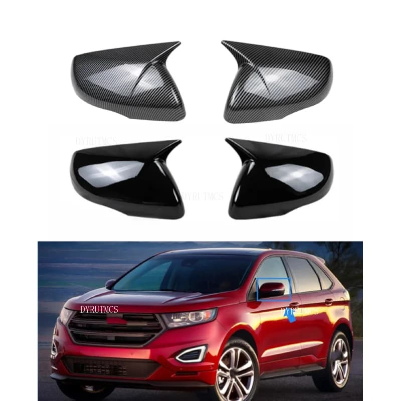 Fit For Ford Edge 2015 2016 2017 2018 -2021 Car Sticker Rearview Side Mirror Cover Wing Cap  Rear View Case Trim Carbon Fiber