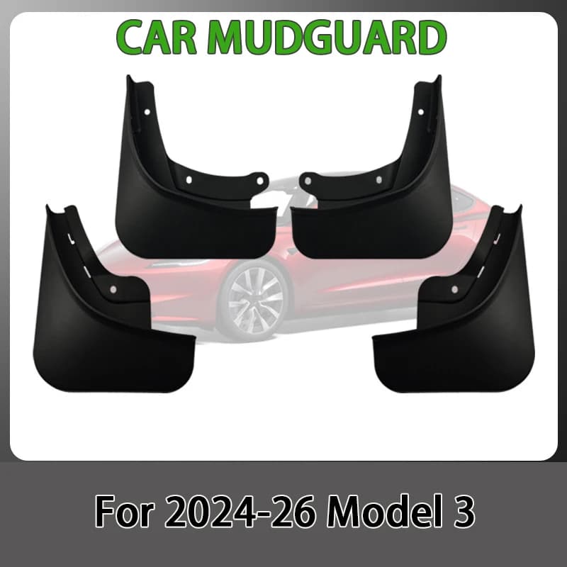 For 2024-26 Model 3 Highland Car Wheel Anti-splash Mud Flaps Lining Mudguards Exterior Accessories