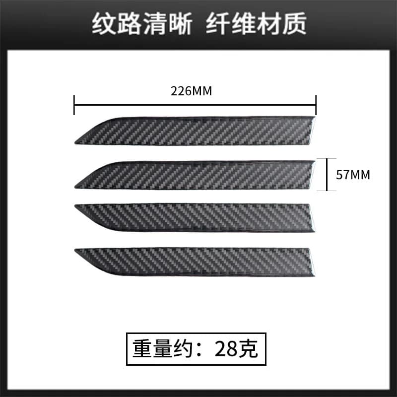 For Tesla Model X Interior Modification Real Carbon Fiber Door Handle Sticker Auto Parts