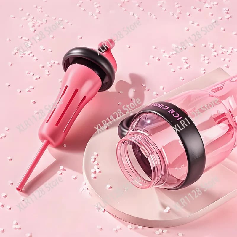 ummer Large Capacity Flower Tea Cup for Shatterproof Heat Resistant Sports Straw Water Bottle