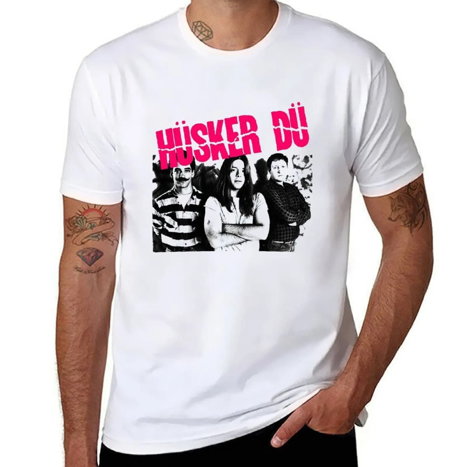 HUSKER DU Active T-Shirt cotton t shirts high quality t shirts for man graphic vintage T-Shirt