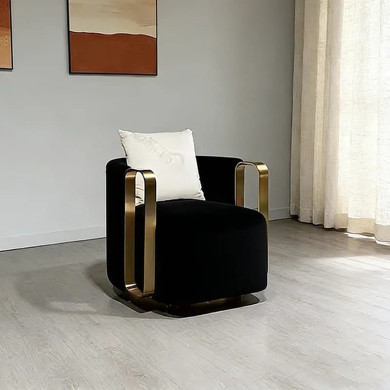 # Fabric High-density Foam Sofa Chair Furniture with Wooden Frame and Stainless Steel Decorations