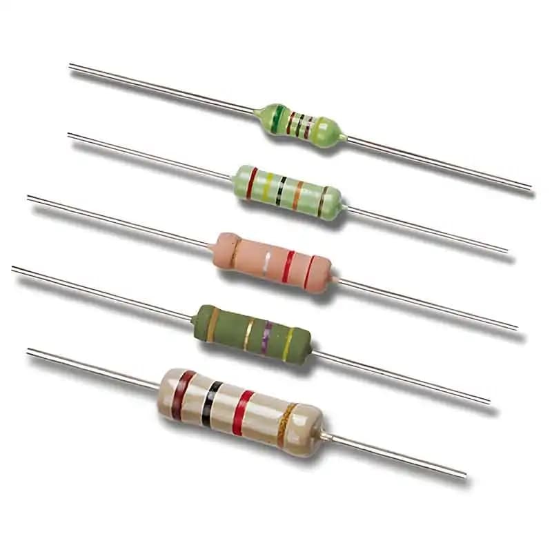 100pcs Carbon Film CF Warna Resistor 0.125W 0.25W 0.5W 0.01% 5% 10% 0.01 Ohm Resistor 100 Ohm 10k 1ohm 420ohm 5 Ohm Resistor