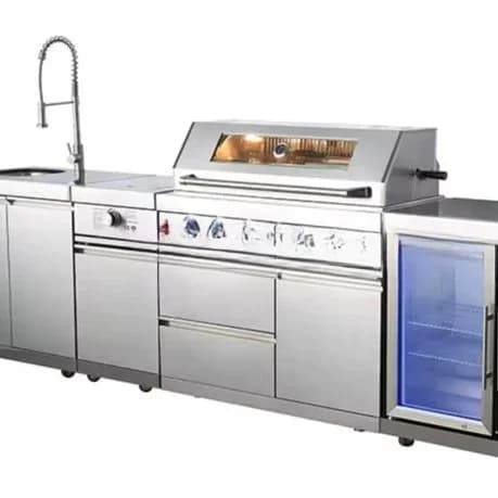 Outdoor Kitchen Stainless Steel Set BBQ Steel Sink Oven Bar Cabinet