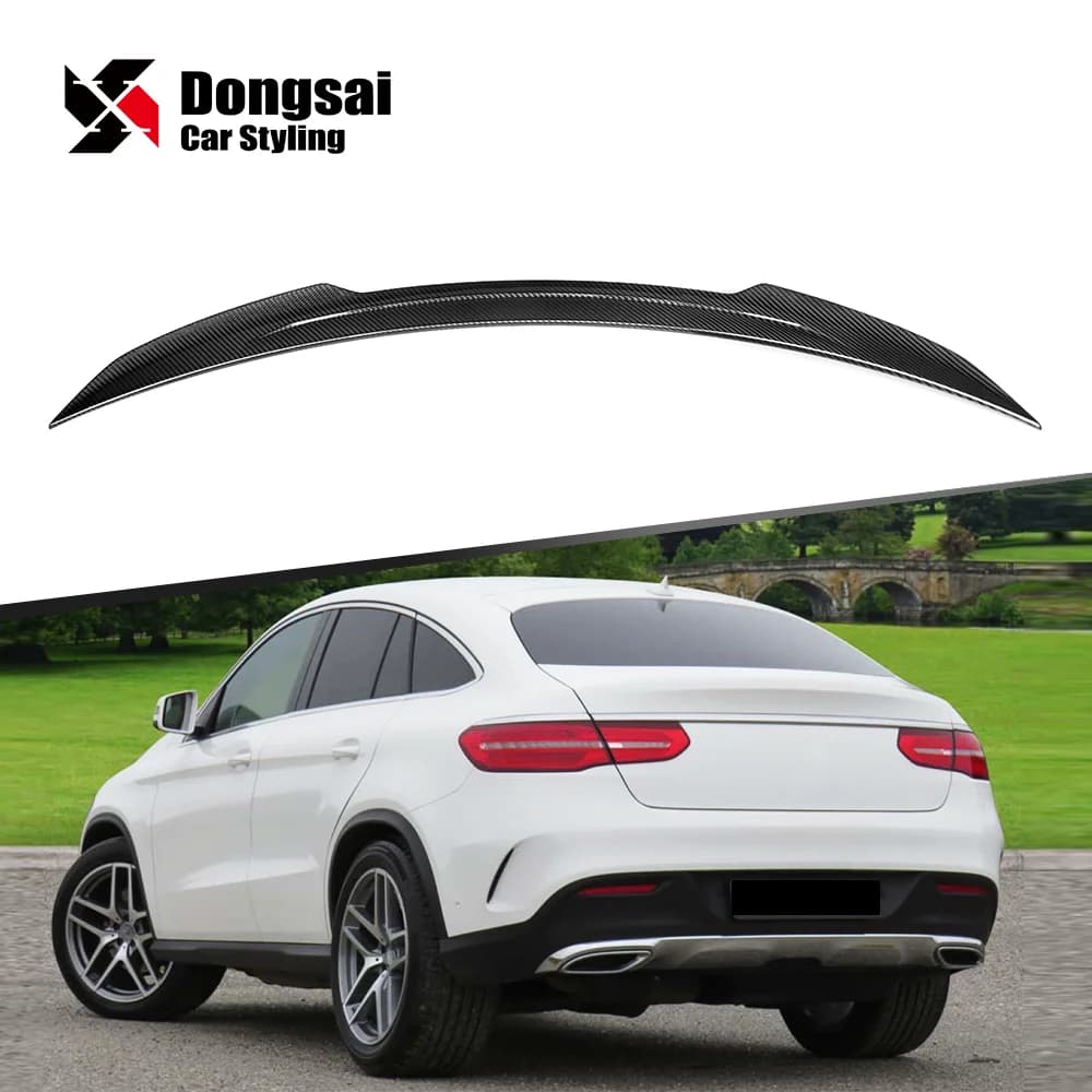 Dry Carbon Fiber Rear Trunk Boot Lip Ducktail Wing Spoiler For Mercedes Benz GLE63 W292 Coupe 2016-2019