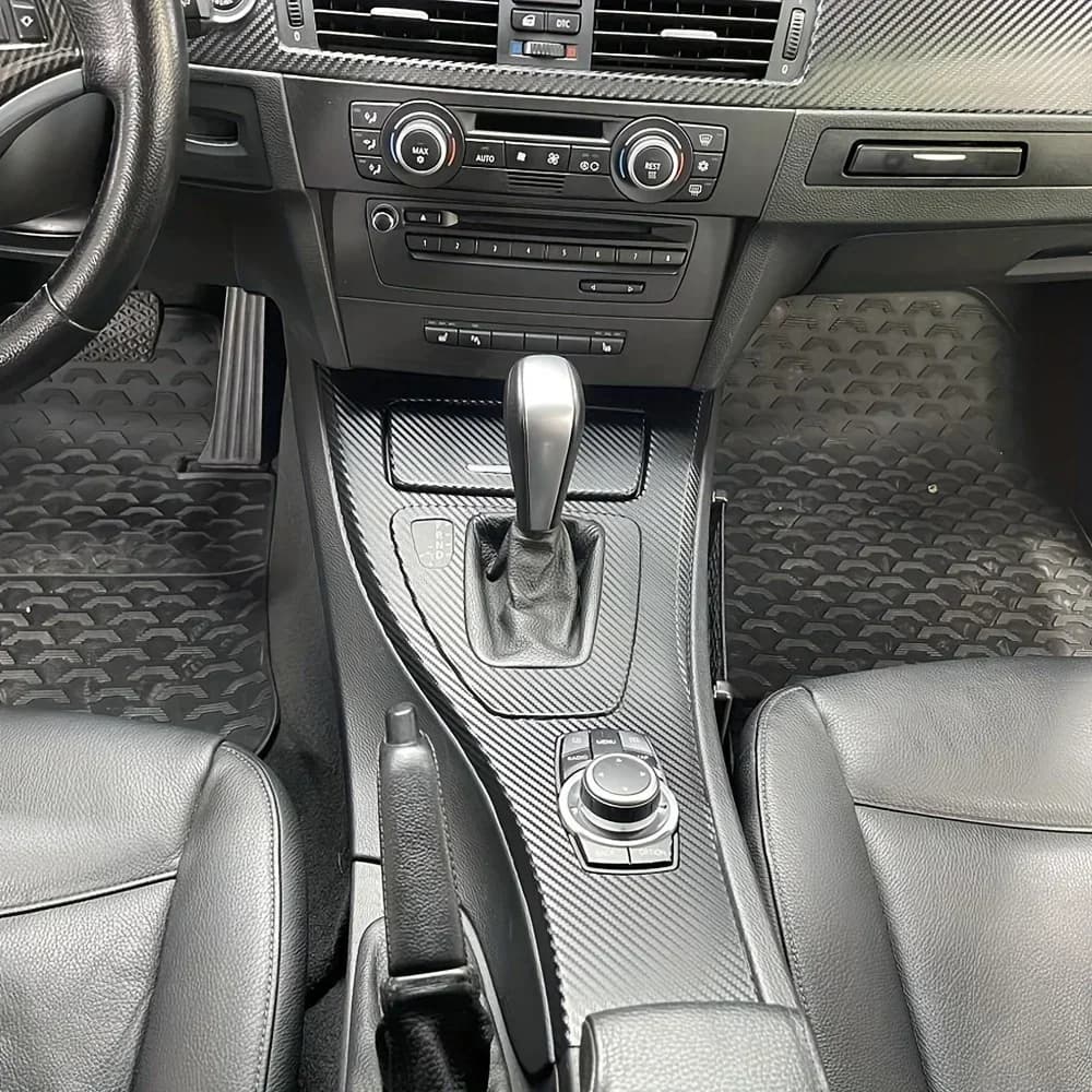 For BMW 3 Series E90 2005-2012 Carbon Fiber Interior Film Set Fit For Center Console, Gear Shift, Dashboard, Air Vents