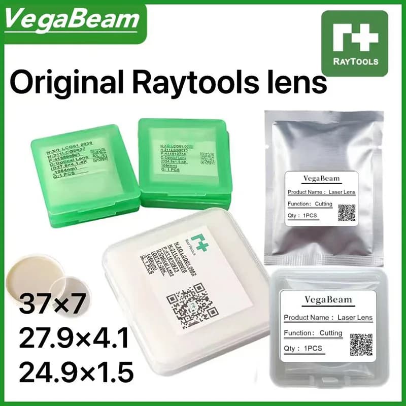 10 PCS Original Raytools Fiber Lens 37x7mm 12KW 15KW for Raytools BOCI Lens 27.9x4.1 34x5 Protective Windows for Fiber Head Lens