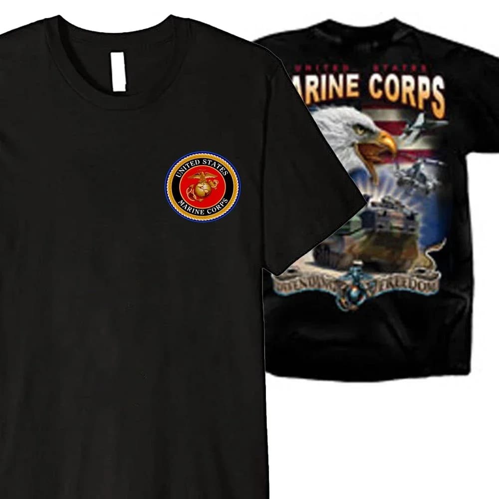 US Marine Corps USMC Screaming Eagle T-Shirt. Summer Cotton Short Sleeve O-Neck Mens T Shirt New S-3XL