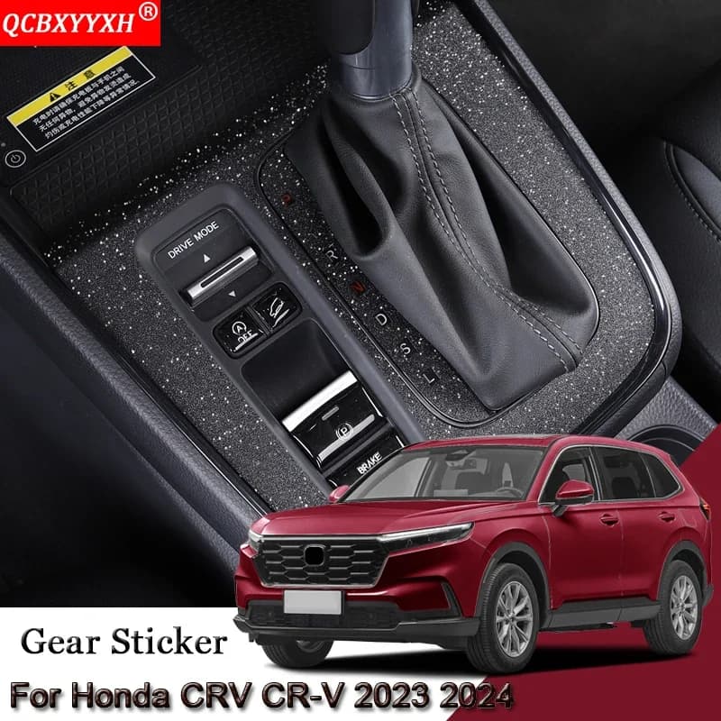 Car Interior Sticker For Honda CRV CR-V 2023 2024 Car Gear Panel Sticker Gear Box Protective Film Carbon Fiber Black Accessory