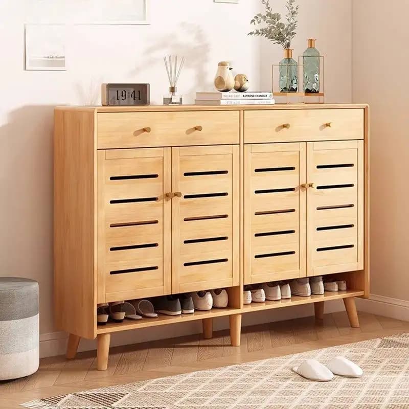Modern Nordic Shoe Cabinet Wood Dustproof Legs Space Saving Shoe Cabinet Hallway Apartments Schuhschrank Furniture For Home